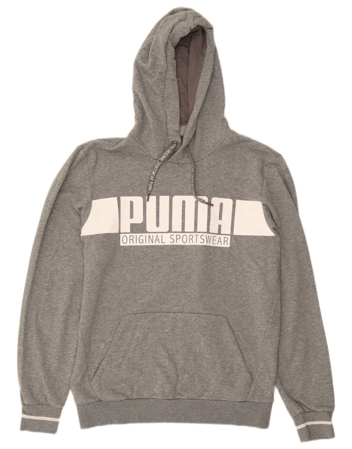 Ανδρικό γραφικό κουκούλα Puma, μεσαίο γκρι βαμβακερό