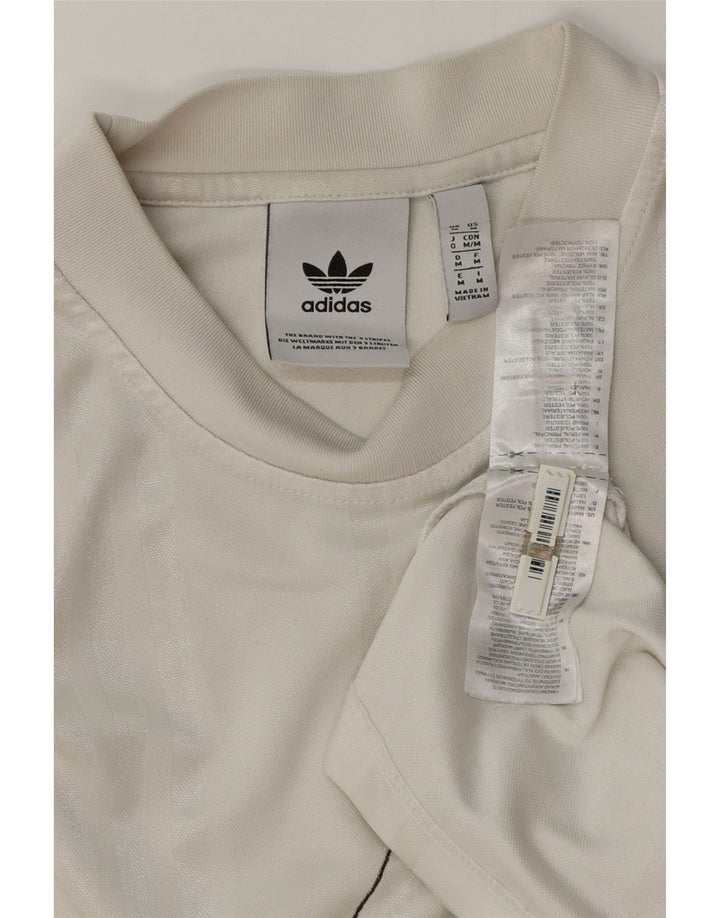 Ανδρικό γραφικό T-Shirt Adidas Top Medium White Pinstripe Polyester