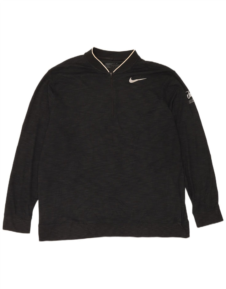 Ανδρική φόρμα πουλόβερ με φερμουάρ Nike Dri Fit Top 2XL Μαύρο Flecked