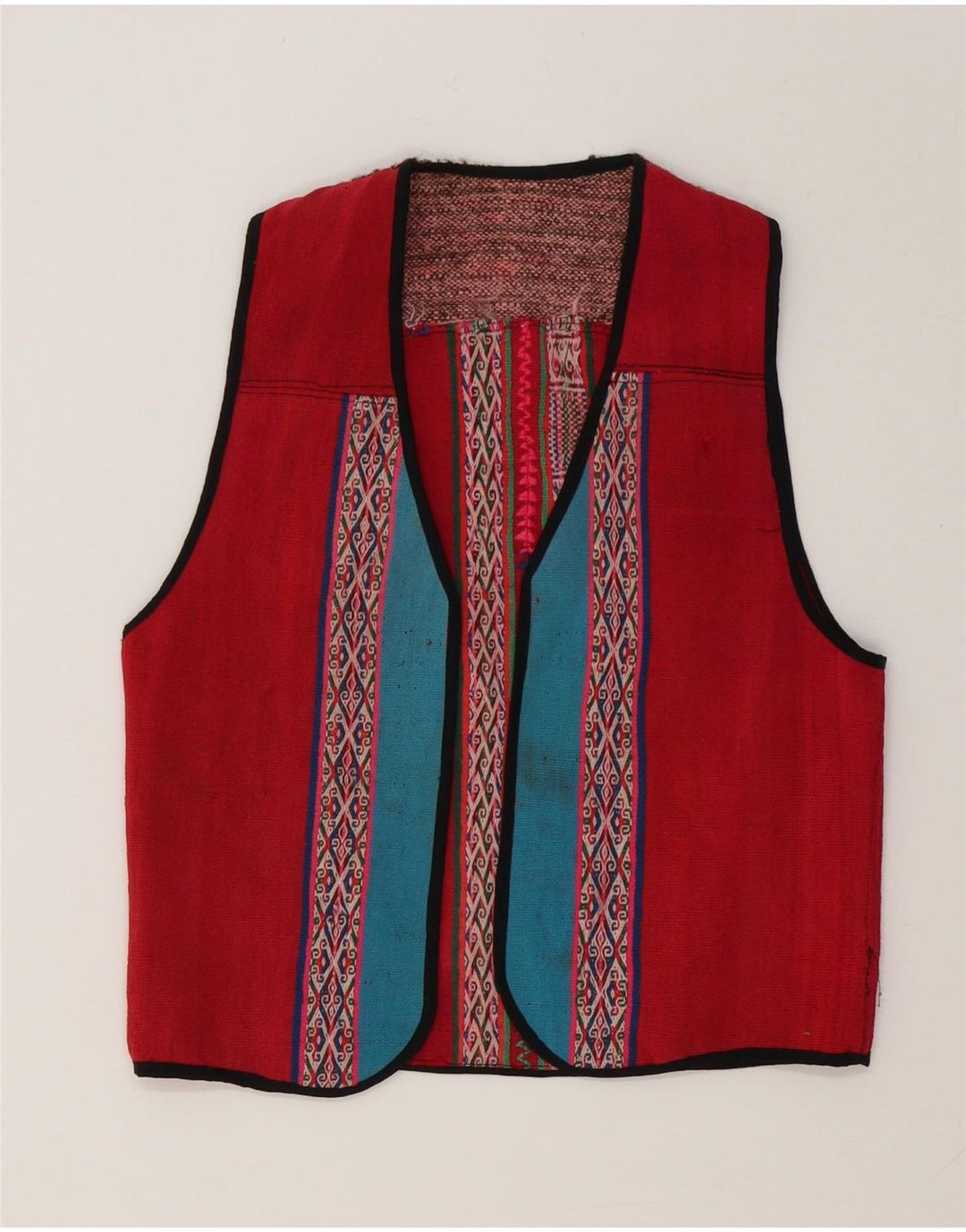 Vintage Γυναικείο Γιλέκο UK 12 Medium Red Geometric