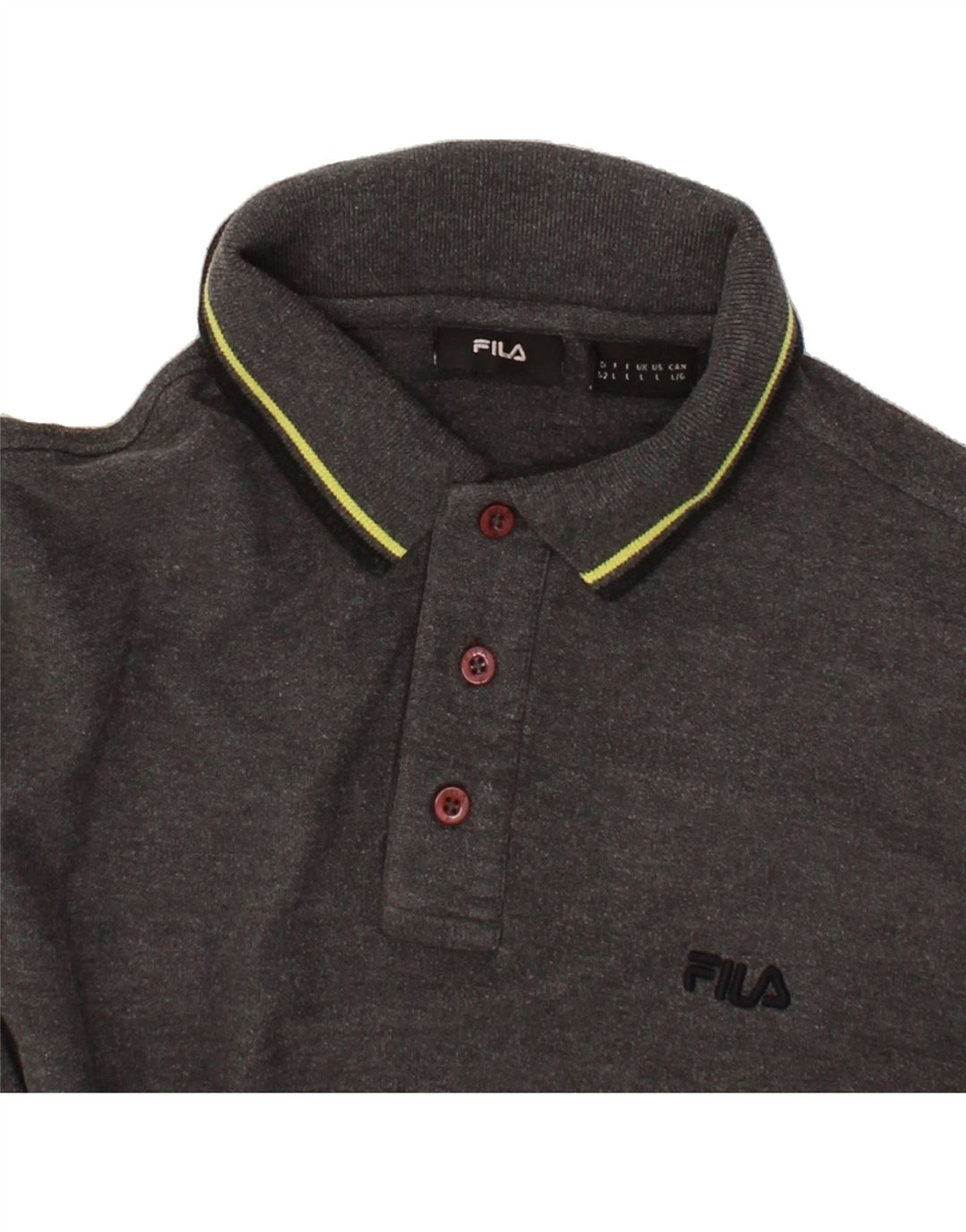 FILA Mens Polo Shirt Large Grey Cotton Vintage Fila and Second-Hand Fila from Messina Hembry 