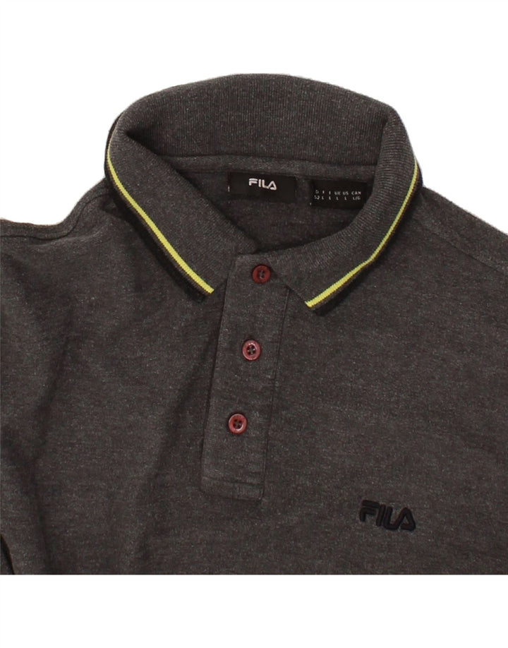 FILA Mens Polo Shirt Large Grey Cotton Vintage Fila and Second-Hand Fila from Messina Hembry 