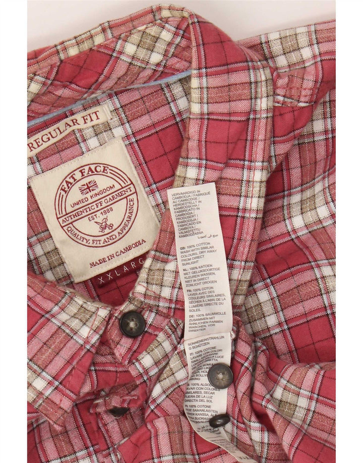 Ανδρικό πουκάμισο κανονικής εφαρμογής Fat Face 2XL Pink Check Cotton