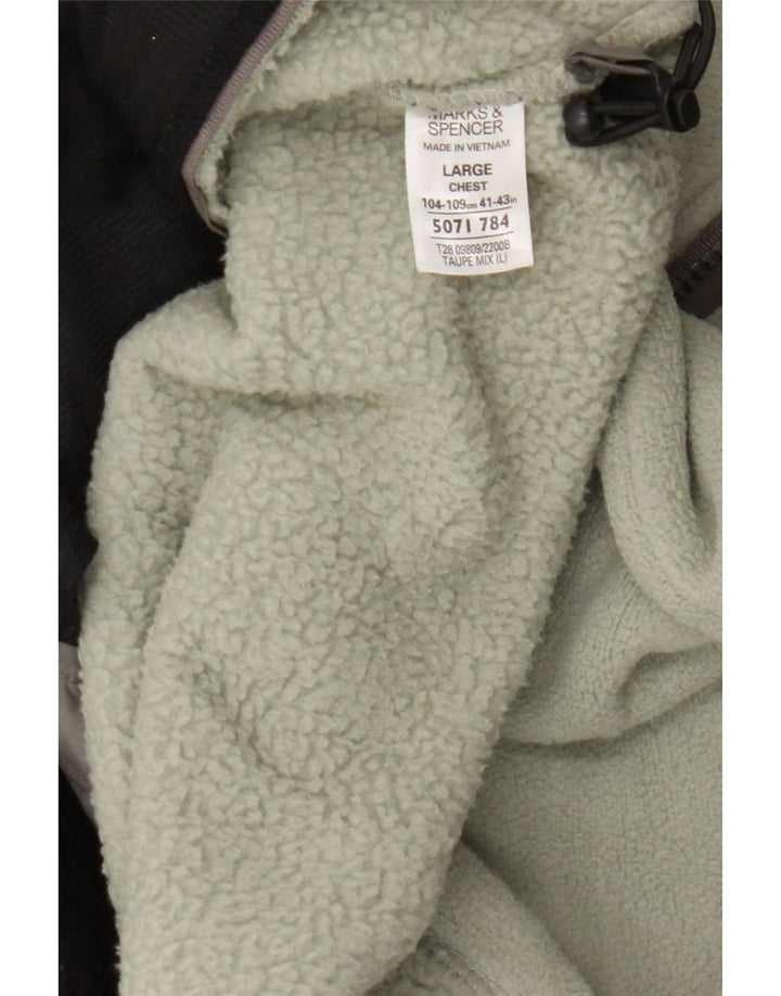 Marks & Spencer Mens Blue Harbor Fleece Jacket UK 40 Large Green