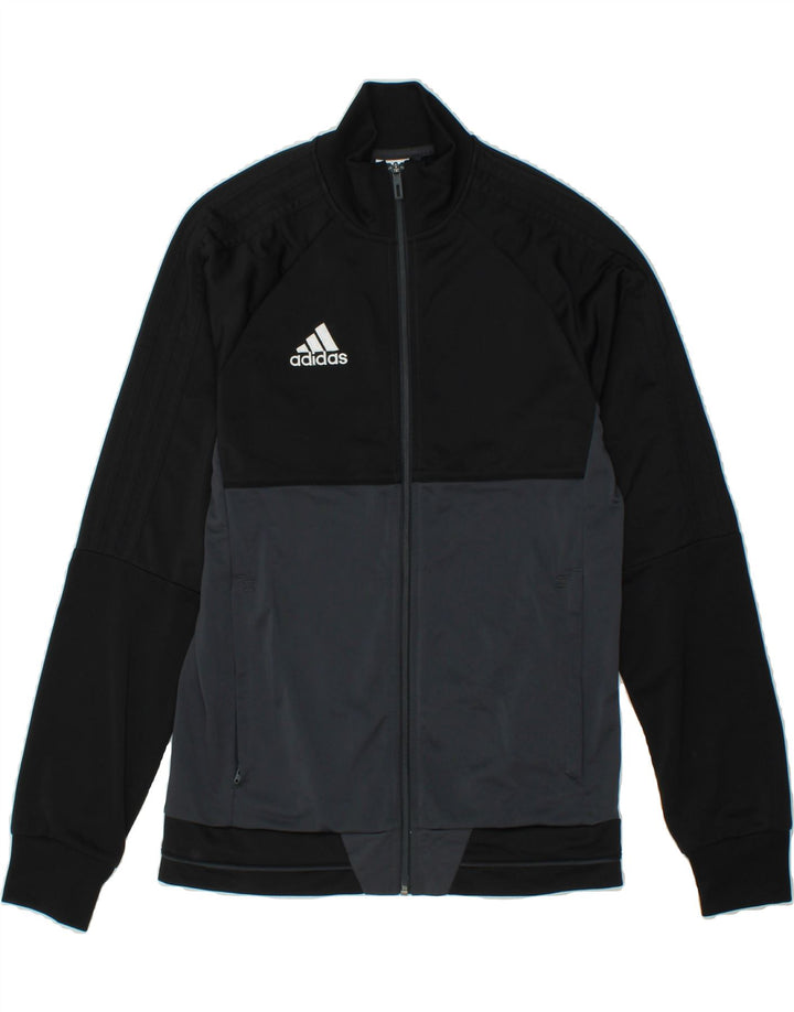 ADIDAS Mens Tracksuit Top Jacket Small Black Colourblock Polyester Vintage Adidas and Second-Hand Adidas from Messina Hembry 
