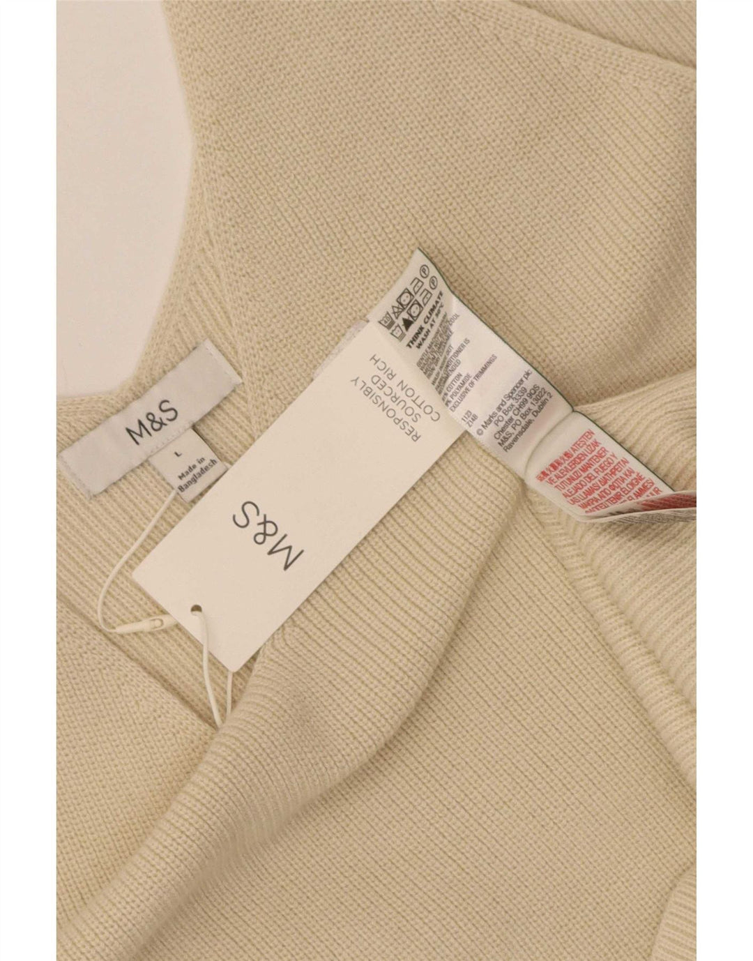 Marks & Spencer Γυναικείο Γιλέκο Τοπ UK 14 Μεγάλο Μπεζ βαμβακερό