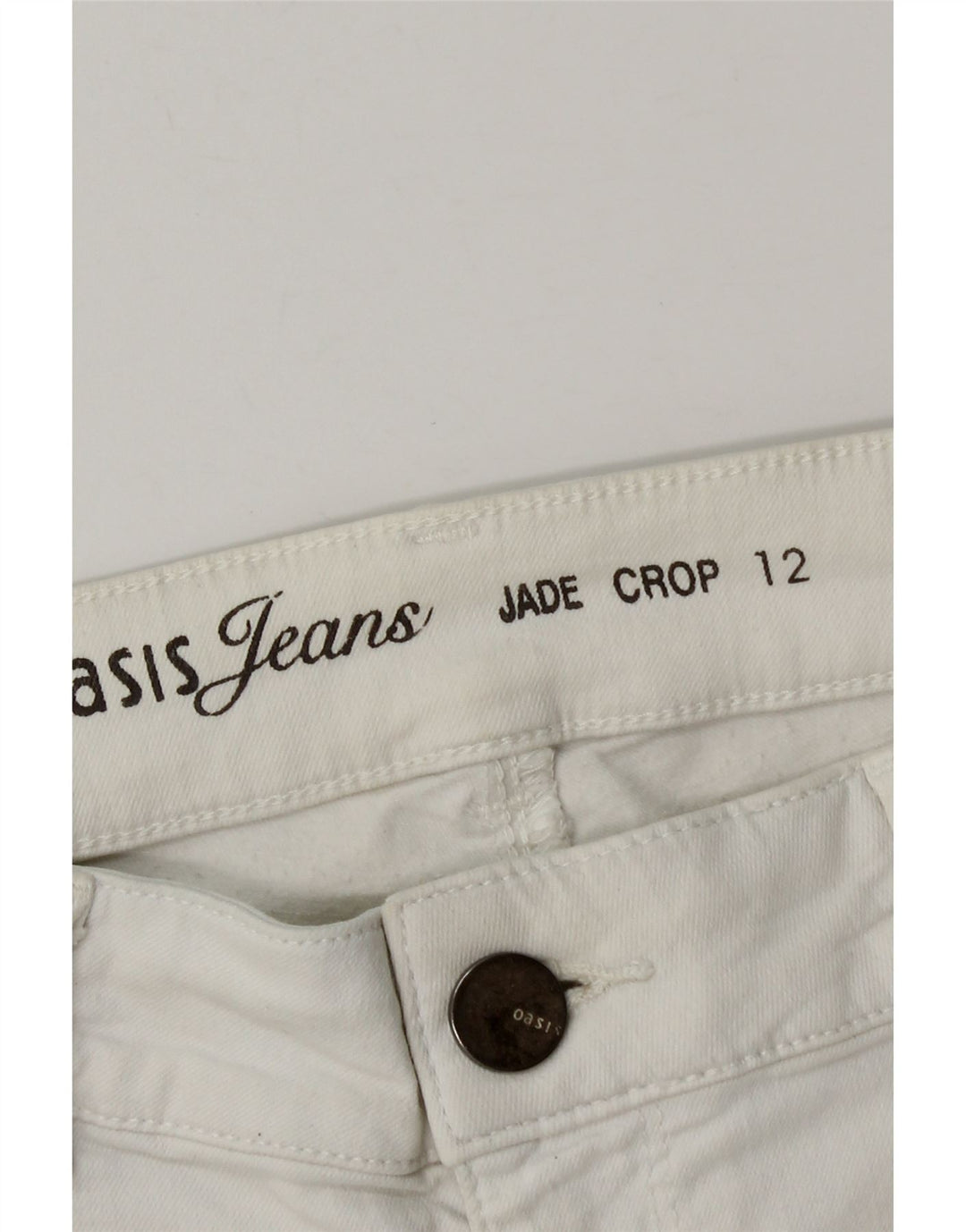 Γυναικείο τζιν σορτς Oasis UK 12 Medium W28 Λευκό βαμβακερό