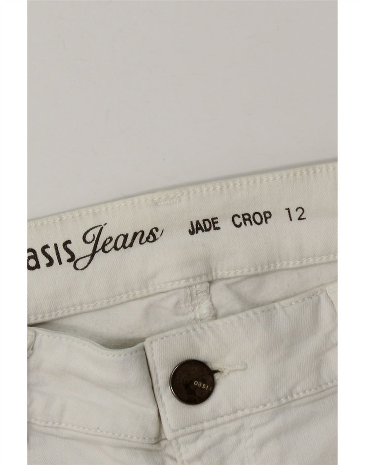 Γυναικείο τζιν σορτς Oasis UK 12 Medium W28 Λευκό βαμβακερό