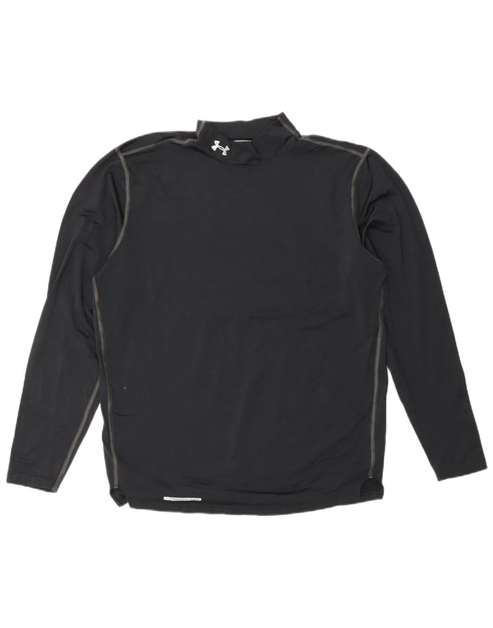 Ανδρικό ανδρικό κρύο παλτό UNDER Armor Μακρυμάνικο μεγάλο μαύρο πολυεστέρα