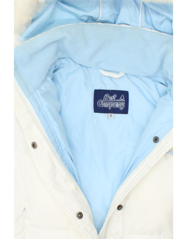 BEST COMPANY Girls Hooded Padded Coat 7-8 Years White Polyester | Vintage Best Company | Thrift | Second-Hand Best Company | Used Clothing | Messina Hembry 