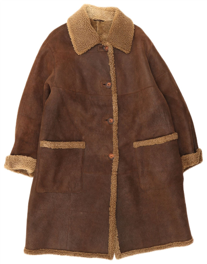 Conbipel Γυναικείο Παλτό Shearling UK 14 Μεγάλο Καφέ