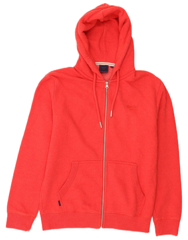 Ανδρικό πουλόβερ με κουκούλα με φερμουάρ Superdry, μεγάλο κόκκινο βαμβακερό