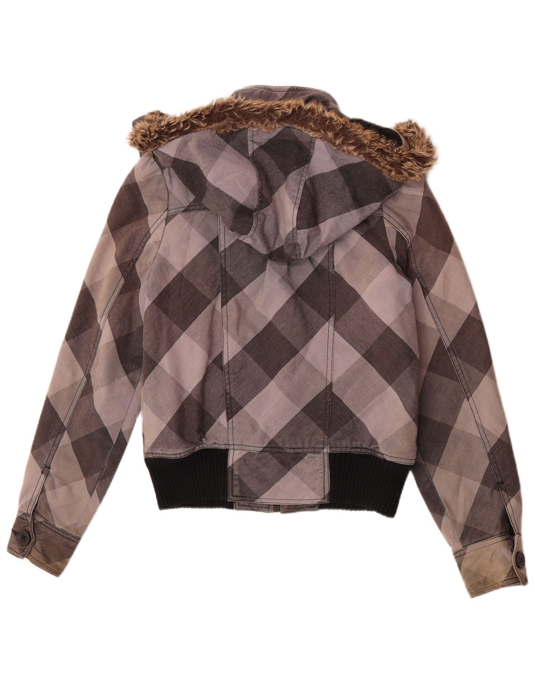 Γυναικείο Roxy Hooded Bomber Jacket UK 10 Small Grey Check Cotton