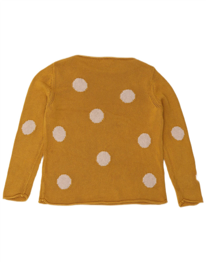 WHITE STUFF Γυναικείο πουλόβερ με λαιμό σκάφος UK 12 Medium Yellow Geometric