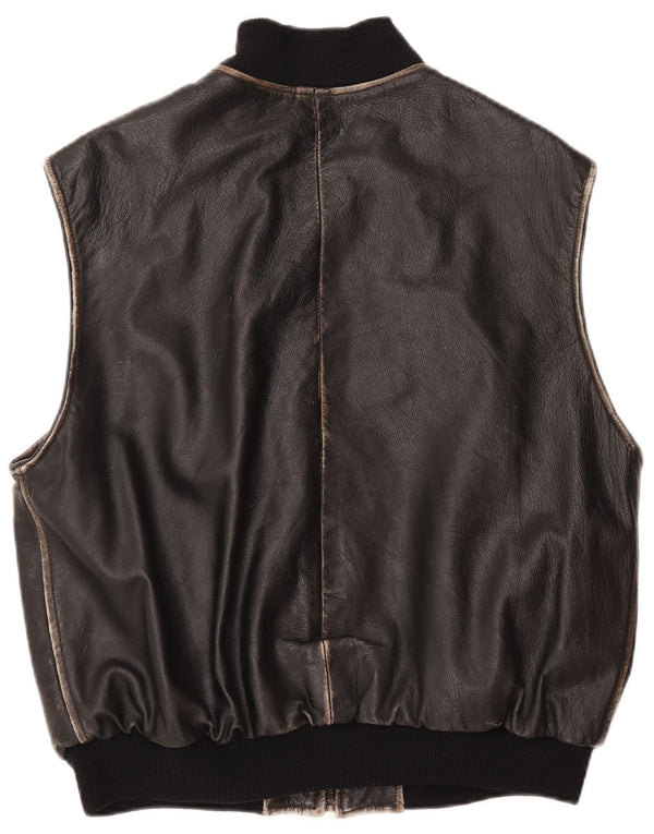 CONBIPEL Γυναικείο Δερμάτινο Gilet UK 18 XL Μαύρο Δερμάτινο
