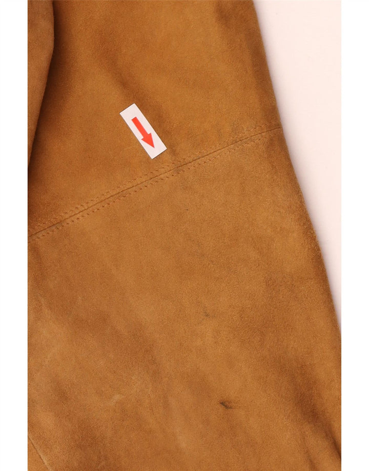 Vintage Ανδρικό Suede Bomber Jacket IT 48 Μεσαίο Καφέ Δερμάτινο