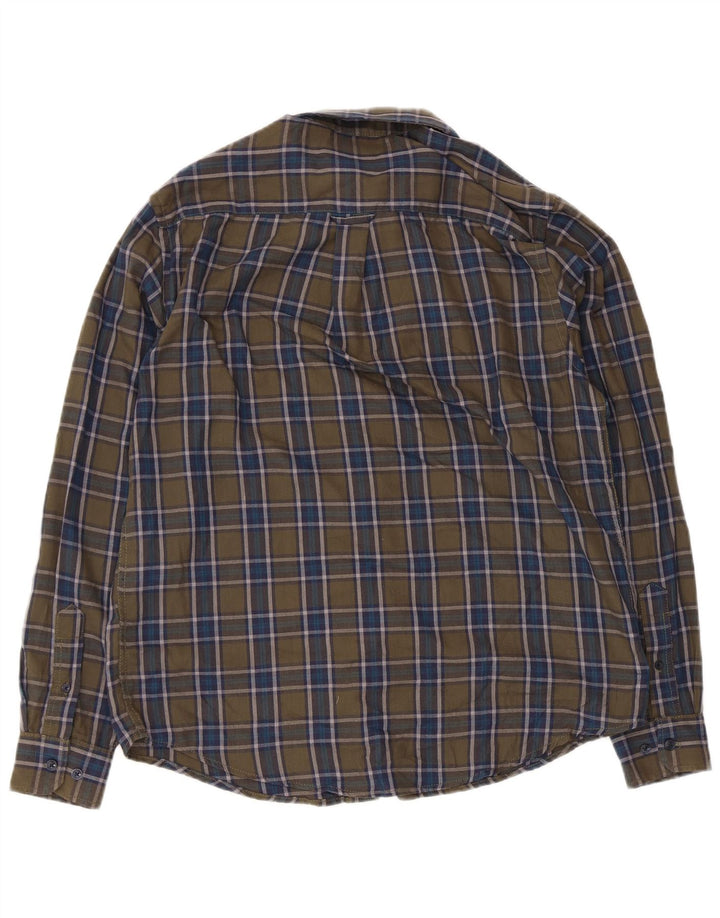JAMES PRINGLE Ανδρικό φανελένιο πουκάμισο Μεσαίο Χακί Check Polyester