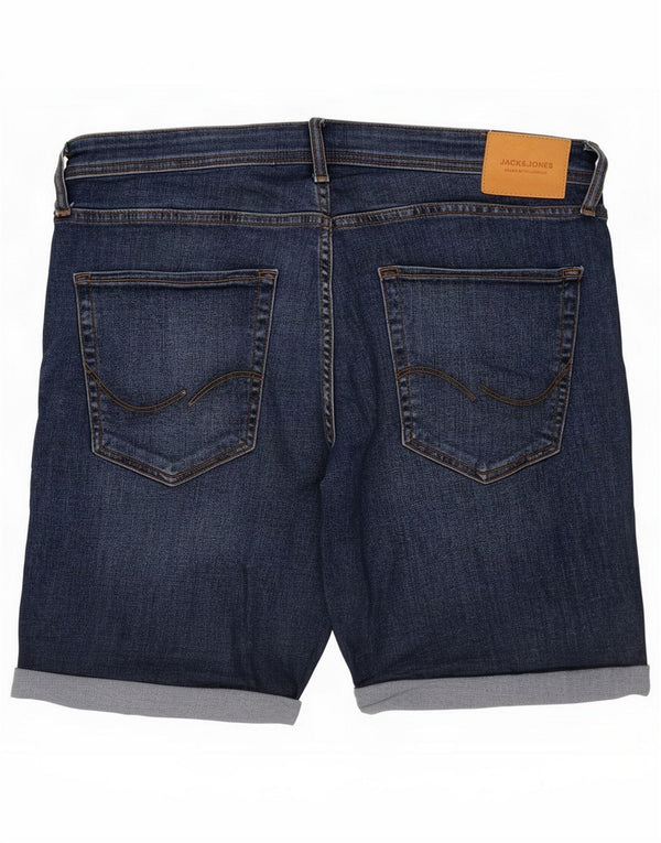 Jack & Jones Mens Distressed κανονικό τζιν σορτς XL W38 μπλε βαμβακερό