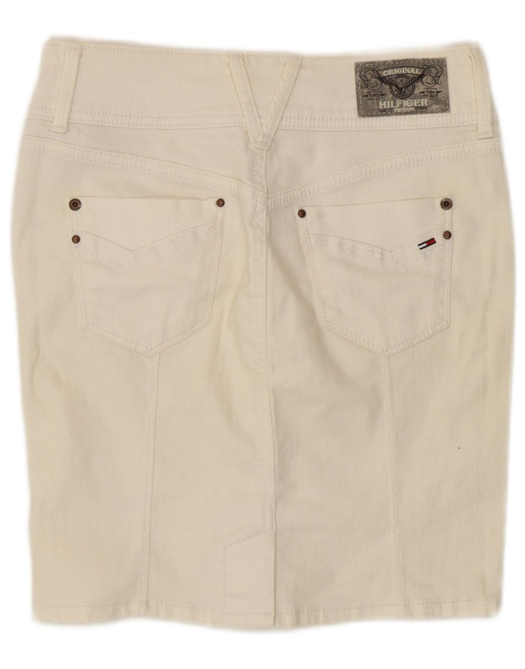 Γυναικεία τζιν φούστα Tommy Hilfiger W28 Μεσαίο λευκό βαμβακερό