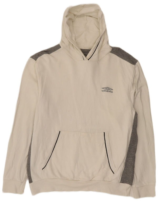 Ανδρικό φούτερ με κουκούλα Umbro 2XL Off White, βαμβακερό