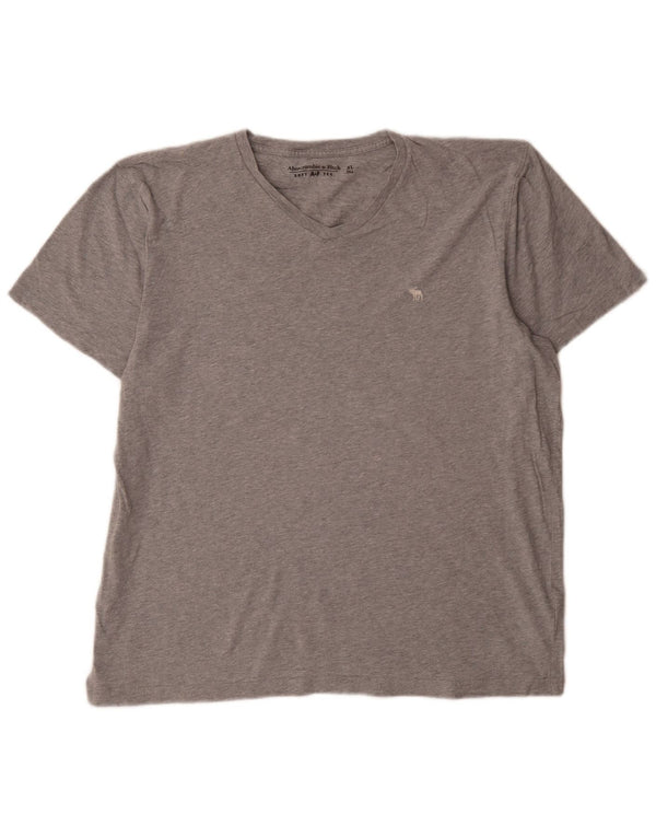 Abercrombie & Fitch Mens T-Shirt Top XL Grey Flecked Cotton