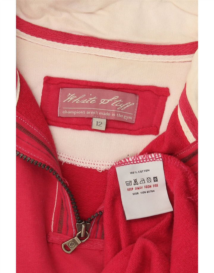 White Stuff Γυναικείο Φούτερ με φερμουάρ Jumper UK 12 Μεσαίο ροζ βαμβακερό