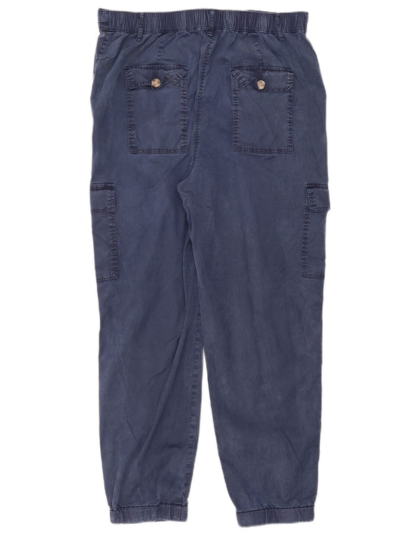 Marks & Spencer Womens Joggers Cargo Παντελόνι UK 14 Large W34 L29 Navy Blue