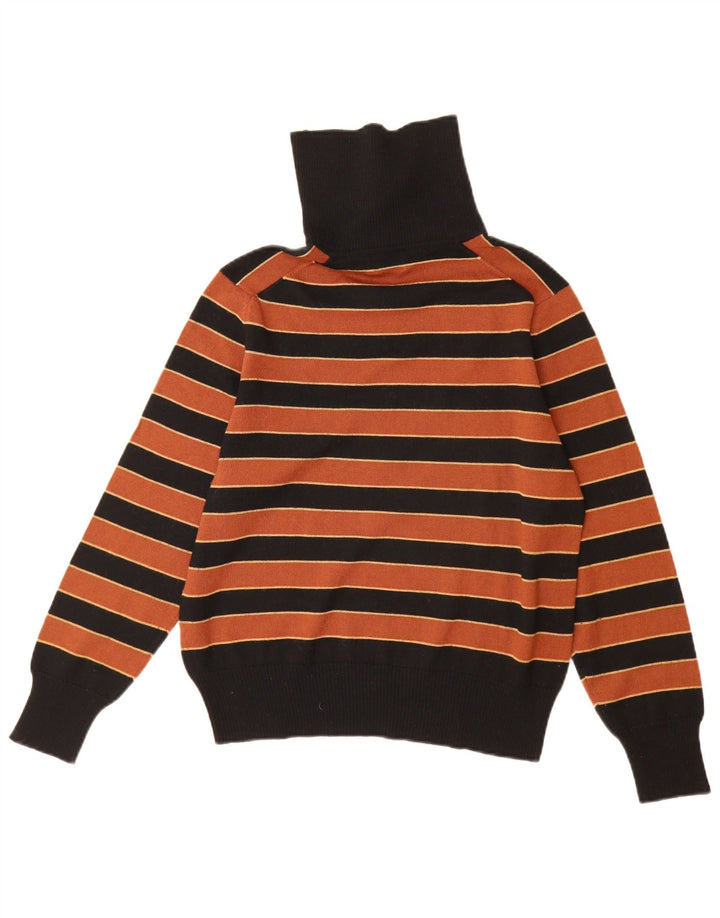 Γυναικείο πουλόβερ BLEYLE με ρολό λαιμόκοψη UK 12 μέτριο μαύρο ριγέ