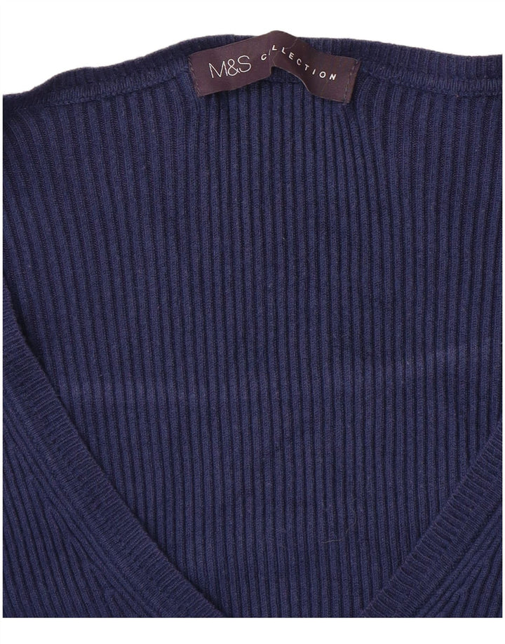 MARKS & SPENCER Γυναικείο πουλόβερ με V λαιμόκοψη UK 10 Small Navy Blue