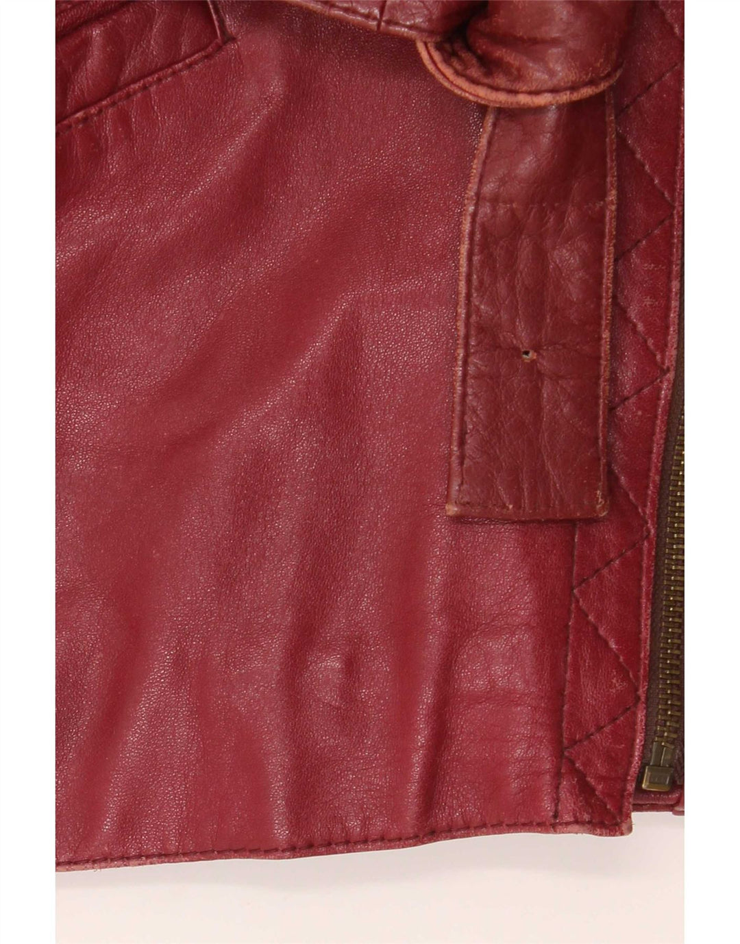 Vintage Γυναικείο Oversized Δερμάτινο Μπουφάν Biker EU 38 Medium Burgundy
