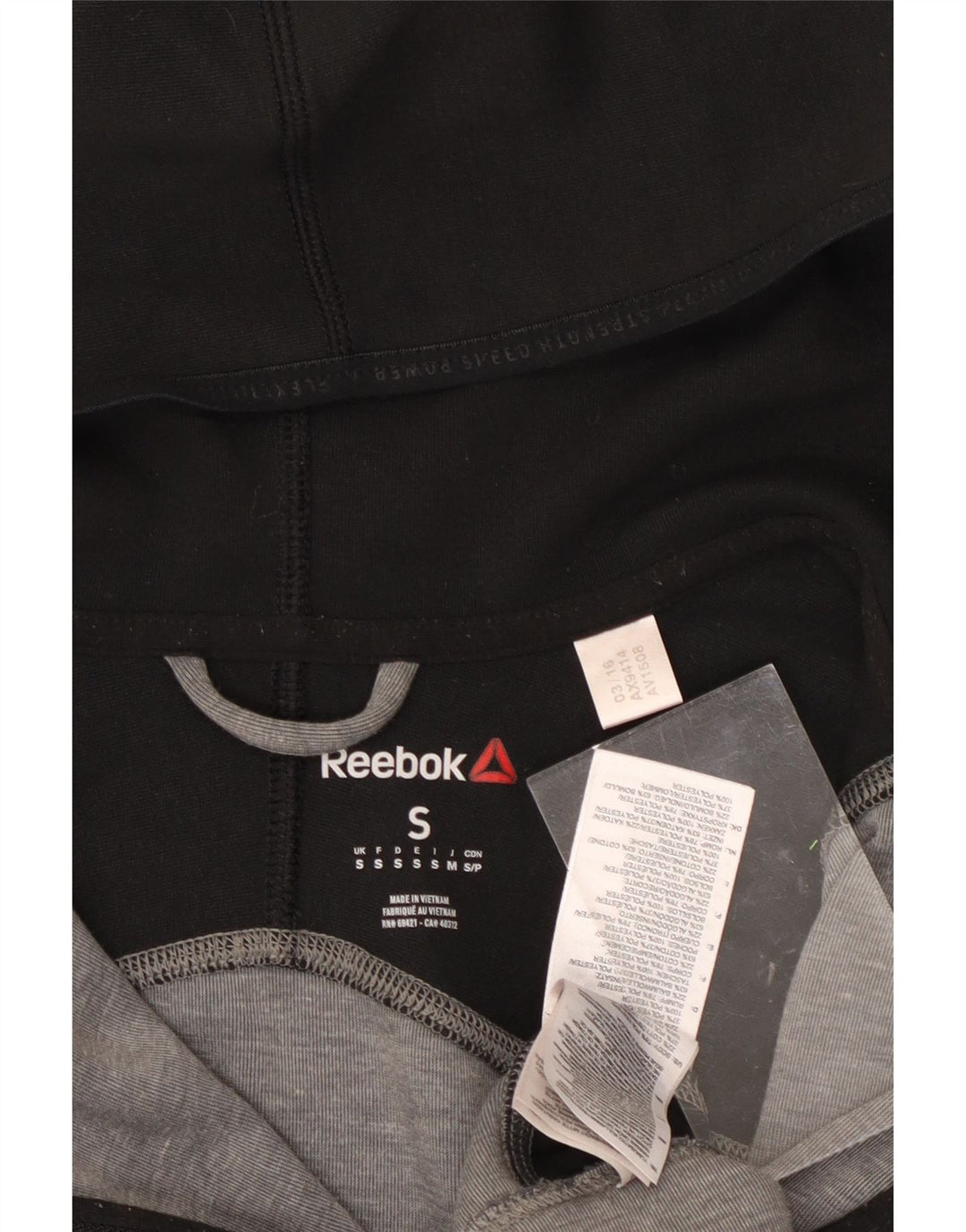 Ανδρικό πουλόβερ με κουκούλα με φερμουάρ REEBOK Μικρό γκρι χρώμα πολυεστέρα