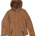 Zara Γυναικείο μπουφάν με κουκούλα UK 14 Medium Beige Polyester