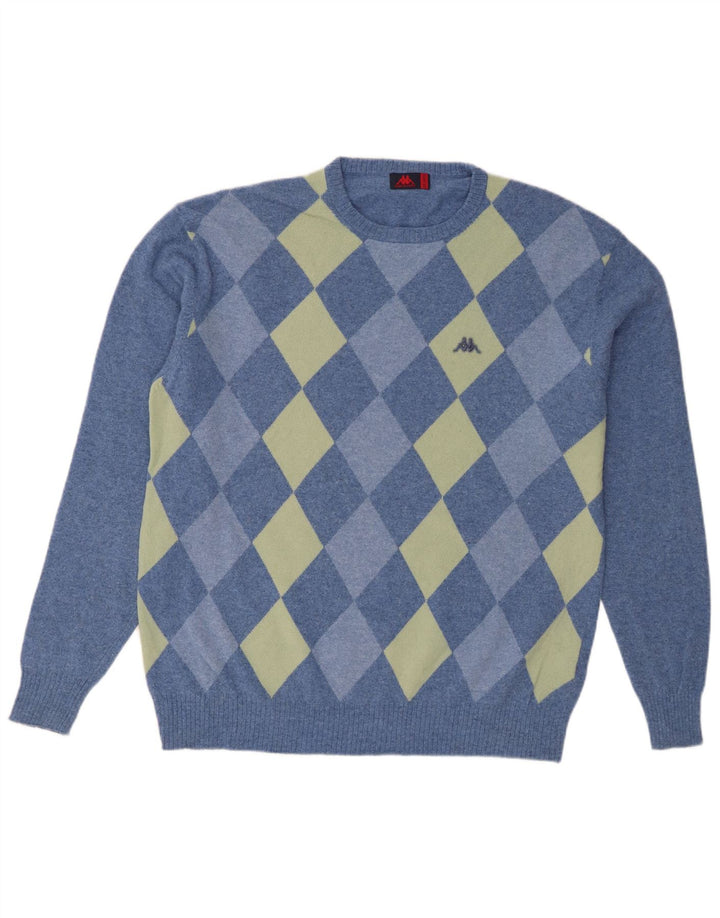 Kappa Ανδρικό πουλόβερ με λαιμόκοψη 2XL μπλε Argyle/Diamond Wool