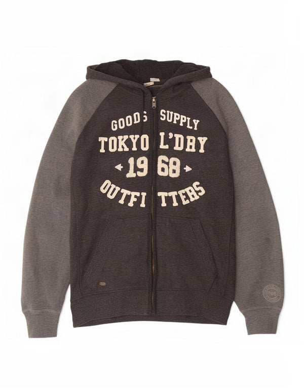 Superdry Ανδρικό πουλόβερ με κουκούλα με φερμουάρ μεγάλο γκρι βαμβακερό χρώμα