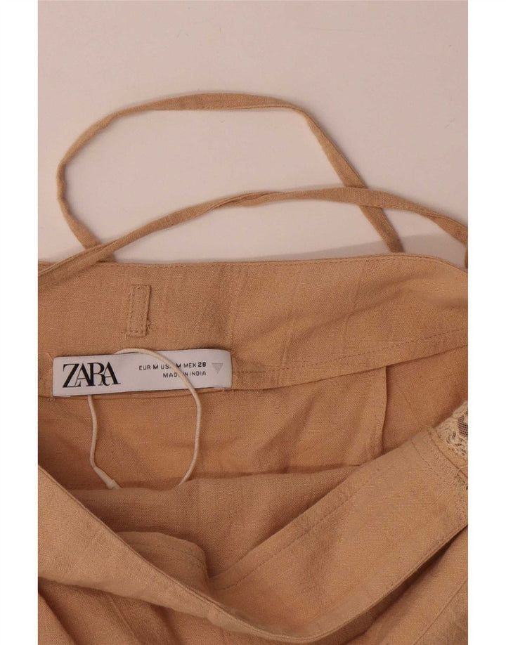 Zara Γυναικεία Φούστα Wrap Medium W30 Μπεζ βαμβακερή