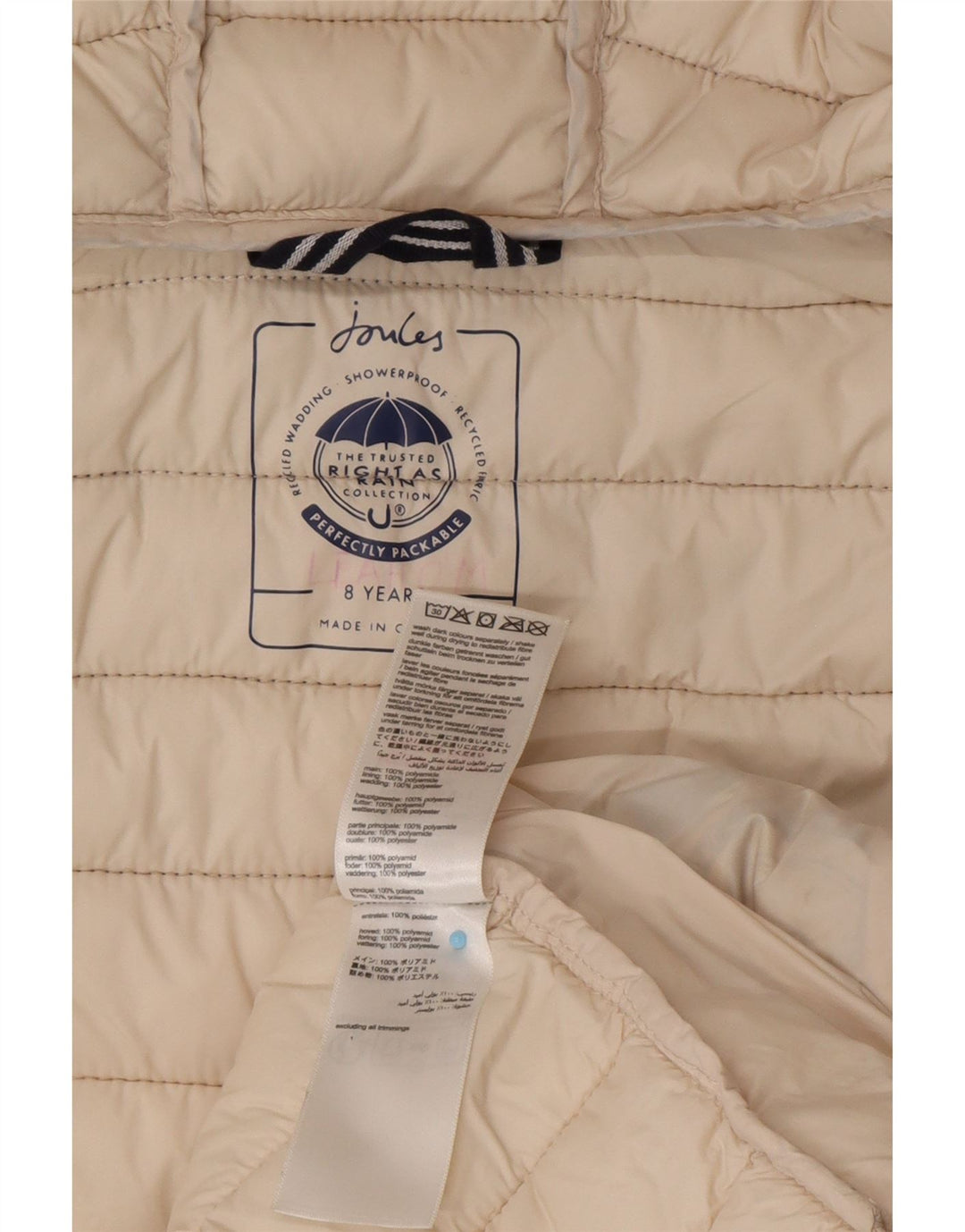 JOULES Κοριτσίστικο μπουφάν με κουκούλα με επένδυση 7-8 ετών σε λευκό χρώμα