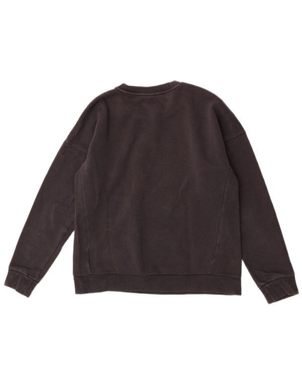 Γυναικεία γραφική φούτερ Adidas Jumper UK 12/14 μεσαίο μαύρο βαμβακερό