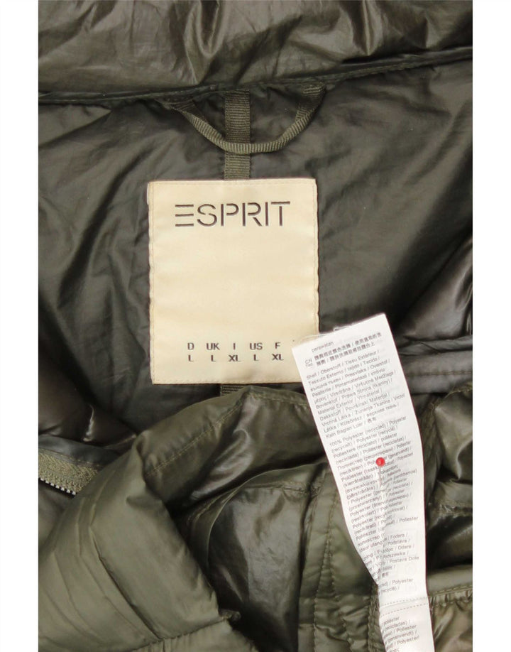 Γυναικείο μπουφάν με κουκούλα Esprit UK 16 Large Khaki