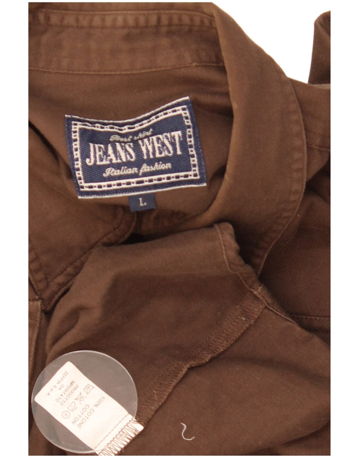 Vintage ανδρικό πουκάμισο μεγάλο καφέ βαμβακερό