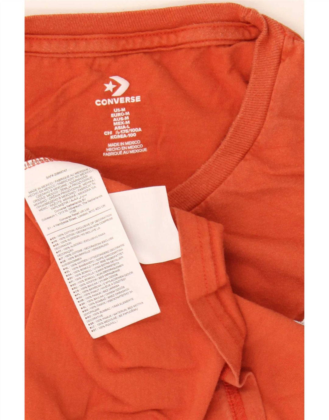 Ανδρικό T-Shirt Converse Top Βαμβακερό μεσαίο πορτοκαλί