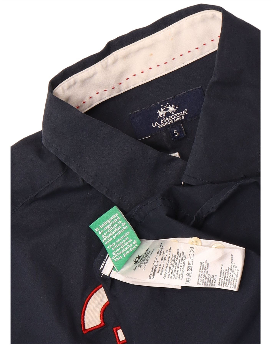 Ανδρικό γραφικό πουκάμισο La Martina Μικρό Navy Blue βαμβακερό