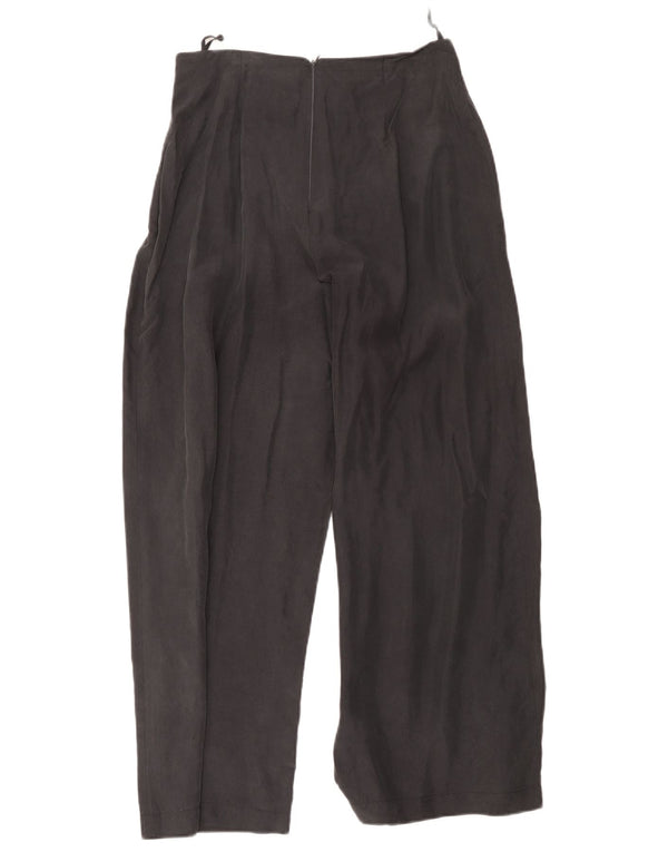 Vintage γυναικείο κομμένο παντελόνι UK 12 Medium W30 L26 Grey Silk