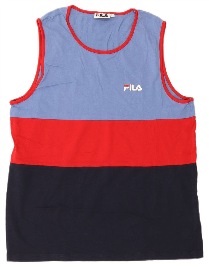 FILA Boys Vest Top 15-16 Years Πολύχρωμο Colourblock