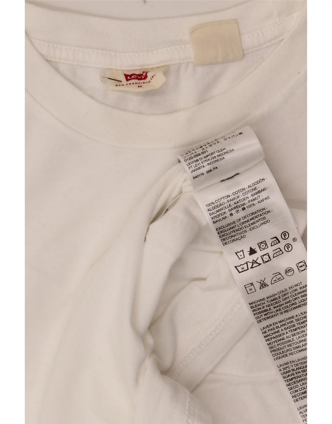 LEVI'S Womens T-Shirt Top UK 12 Medium White Cotton