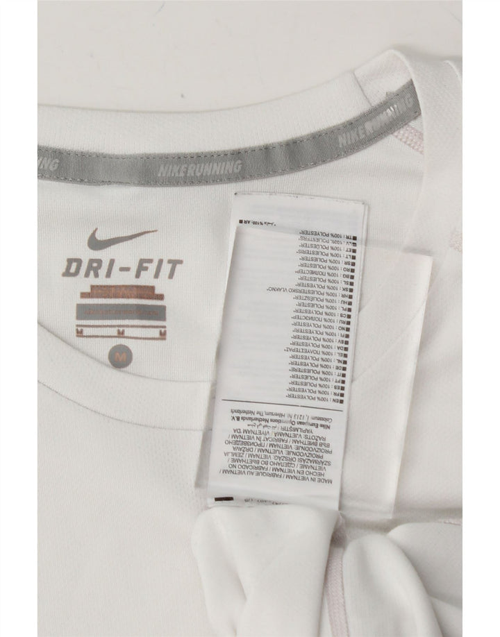 NIKE Mens Dri Fit T-Shirt Top Medium White Polyester Vintage Nike and Second-Hand Nike from Messina Hembry 