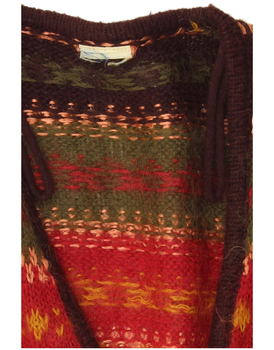 Γυναικείο πουλόβερ VINTAGE Ζακέτα UK 14 Μεγάλο πολύχρωμο ριγέ