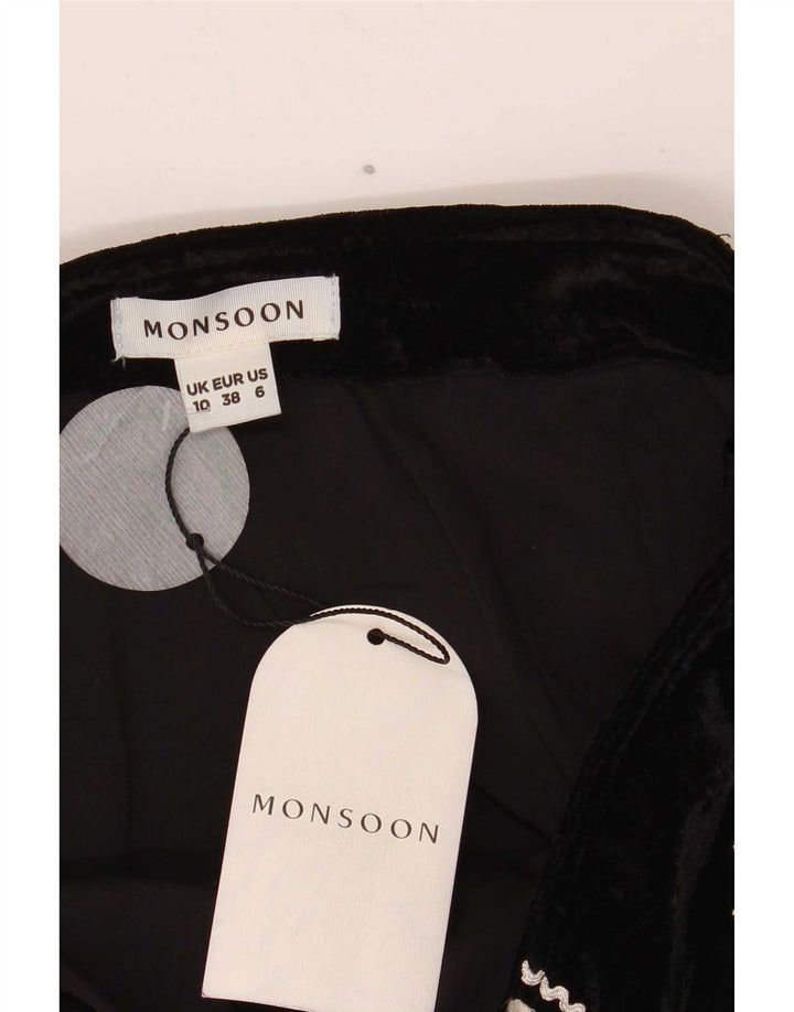 Monsoon Γυναικεία Μίνι Φούστα UK 10 Small W27 Μαύρο Floral Πολυεστέρας