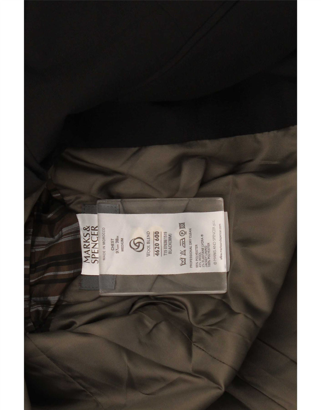 Marks & Spencer Ανδρικό σακάκι σακάκι με 3 κουμπιά UK 38 μεσαίο μαύρο πολυεστέρα