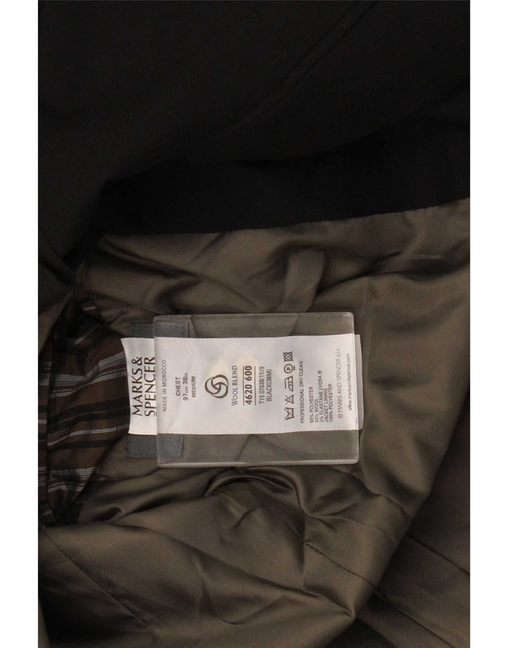 Marks & Spencer Ανδρικό σακάκι σακάκι με 3 κουμπιά UK 38 μεσαίο μαύρο πολυεστέρα
