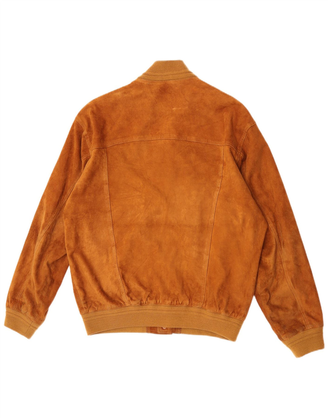 Vintage Ανδρικό Suede Bomber Jacket IT 52 Large Beige Leather